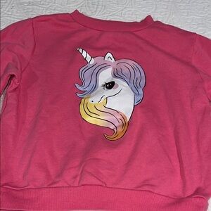 H&M Pink Sweatshirt with Unicorn Design